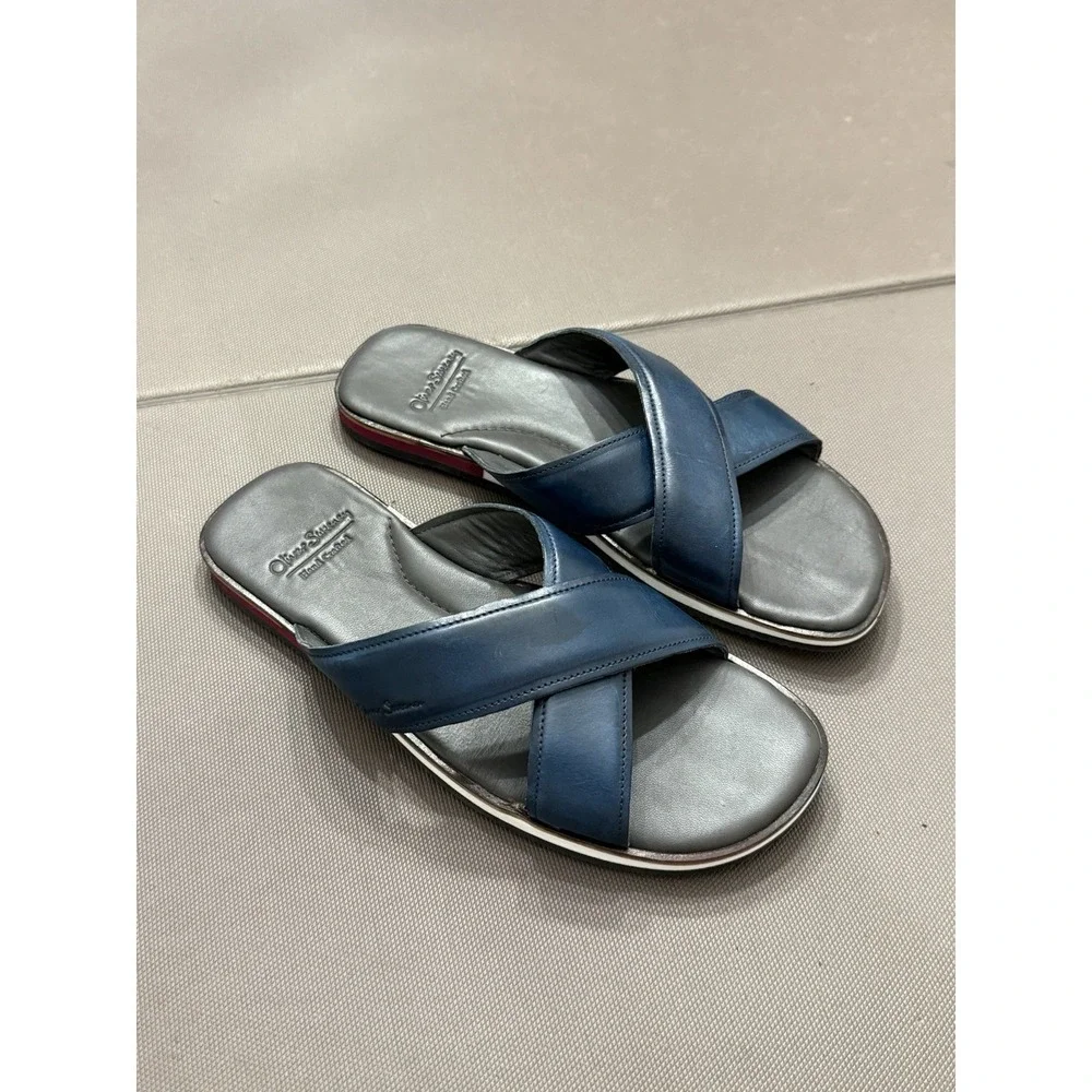 Oliver Sweeney‎ Whitestone Leather House Sandals Slides Navy EU 43 Men's 10